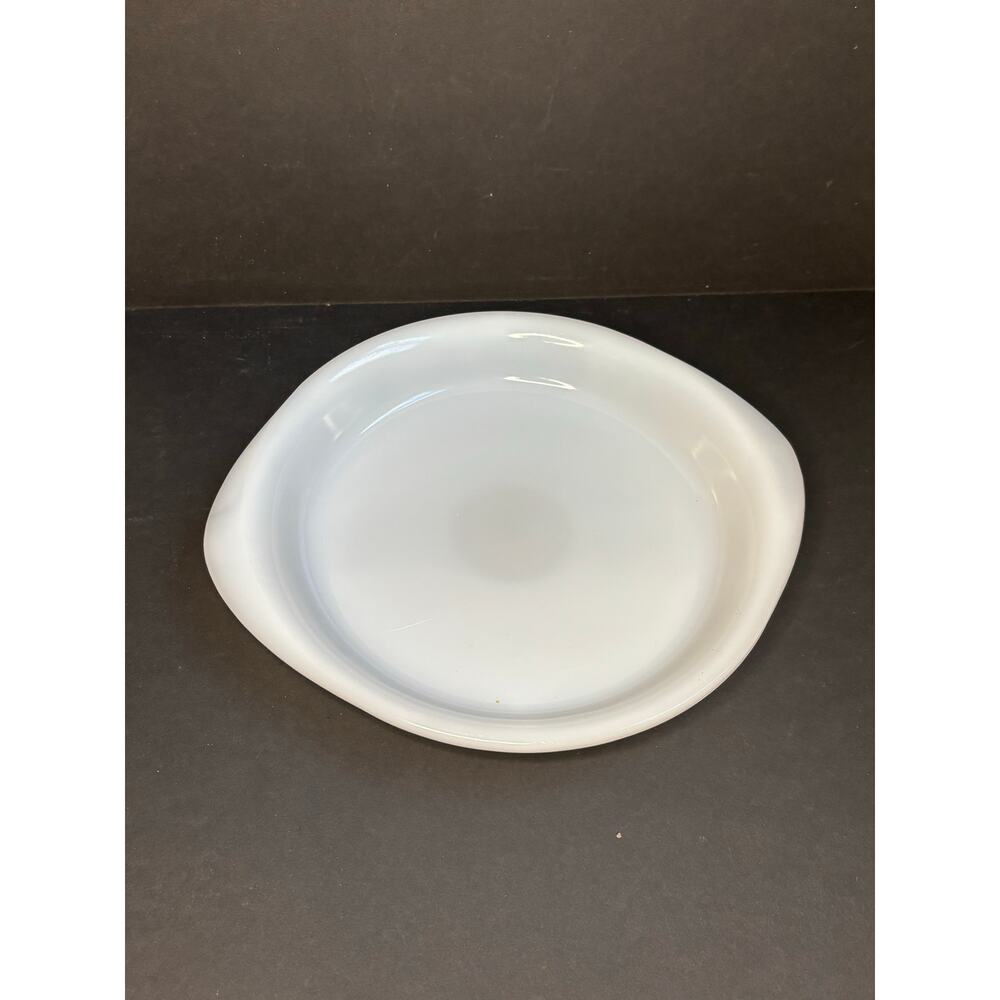 Glasbake Vintage Milk Glass 9" Pie Dish White Ovenware Pie Plate